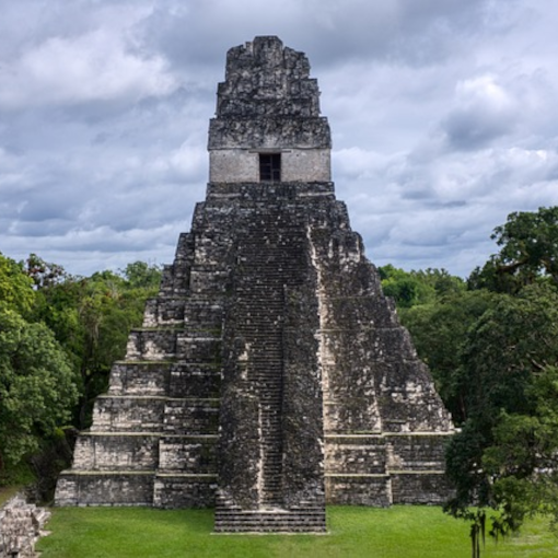 Ancient Mayan ruins of a temple pyramid